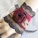 Lace Cuff - Victorian Cuff, Black and Red Gothic Lace Wrist Cuff, Victorian Jewelry, Lace Jewelry