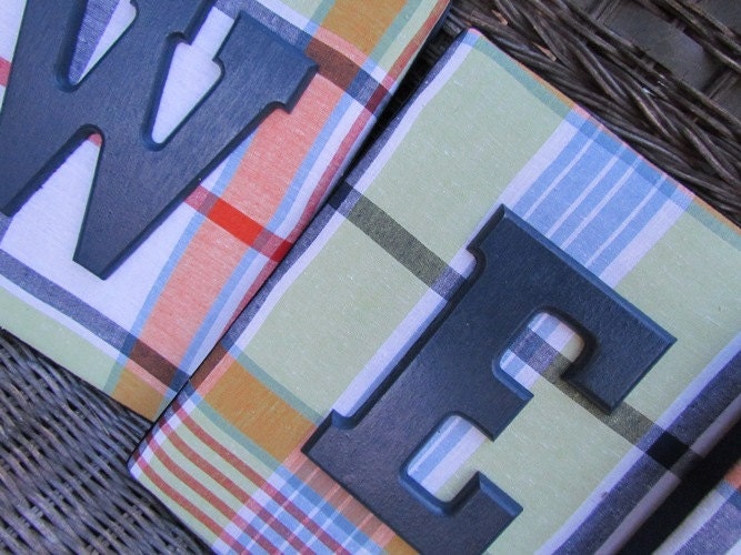Wall Letters, 8x10 Framed Monogram, Painted Letters, Wood Letters, Personalized, Monogram, Nursery Letters, Madras Nursery