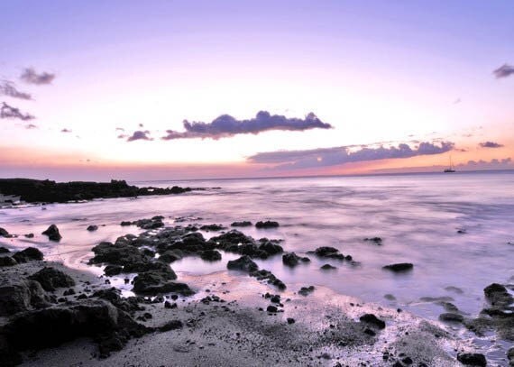 Ocean Photography- Purple Wall Decor, Purple Wall Art,  5x7 Seascape Photography,  Decorate In Lavender Purple Home Decor