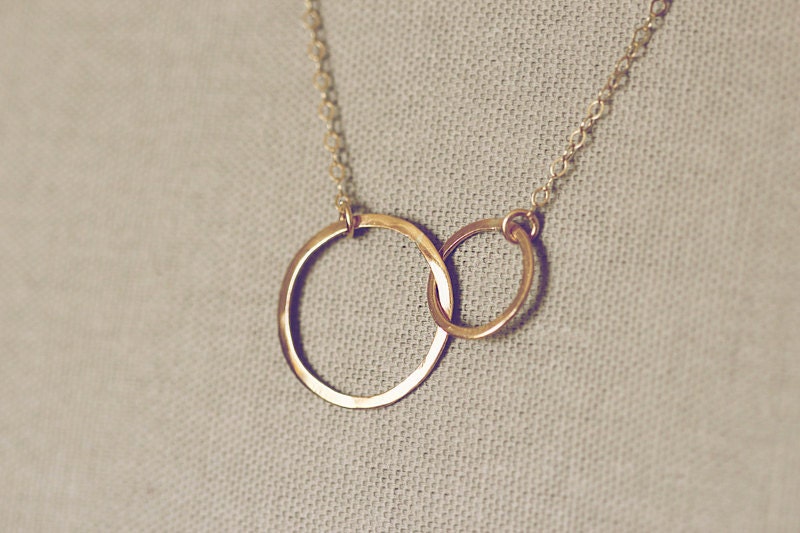 Frances Necklace- Hand Forged 14k Gold Filled Interlocking Circles Necklace