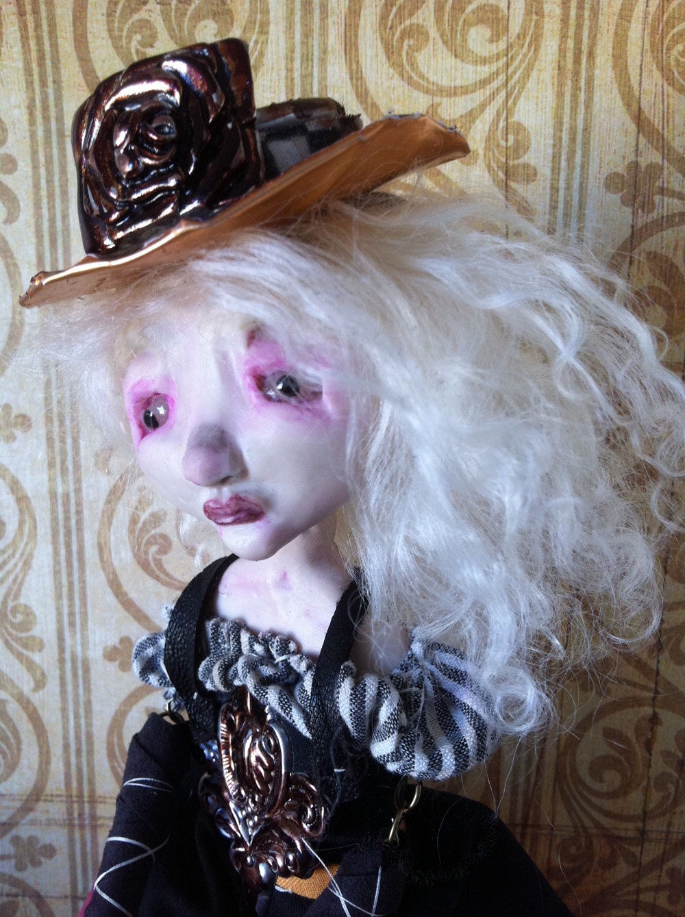 Art doll Steampunk OOAK Victorian style doll Ash RESERVED Balance for 5cat