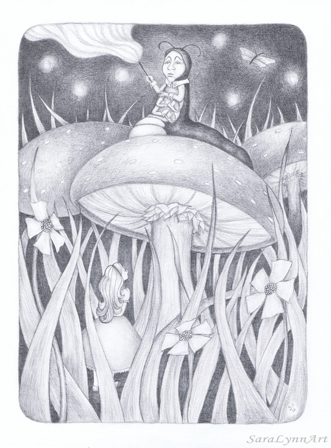 Original Art - Alice in Wonderland - "The Caterpillar"
