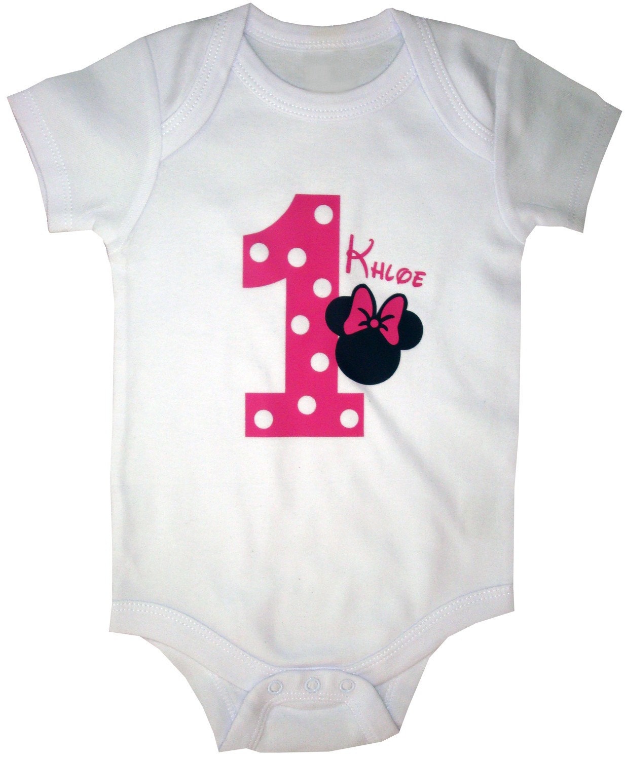 Minnie Mouse custom personalized Birthday onesie shirt