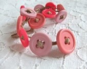 Button Bracelet- Pretty in Pink