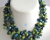 Pearl Necklace - 49 inches 7-8mm Multi Color Baroque Freshwater Pearl Necklace BGG - Free shipping