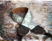 NEW - Brown and Blue Leather and Suede Camera Strap