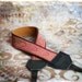 NEW - Red Damask Leather and Suede Camera Strap
