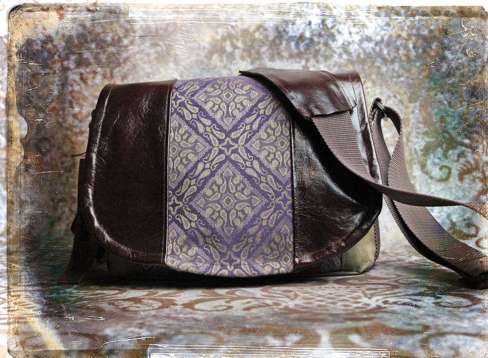 Leather Camera Bag - Purple Medium dslr - Pre-Order