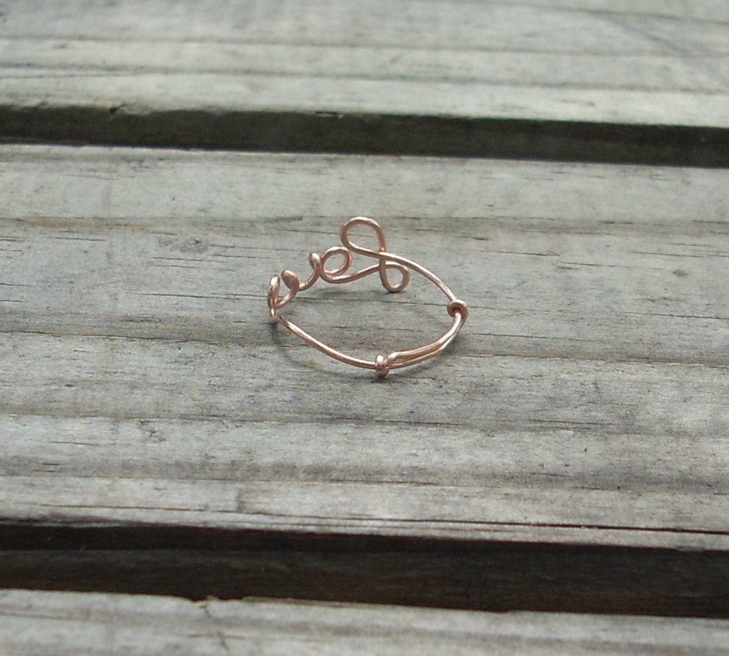 14K Rose Gold LOVE Ring.