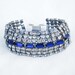 Vintage Crystal and Sapphire Rhinestone Cuff Bracelet