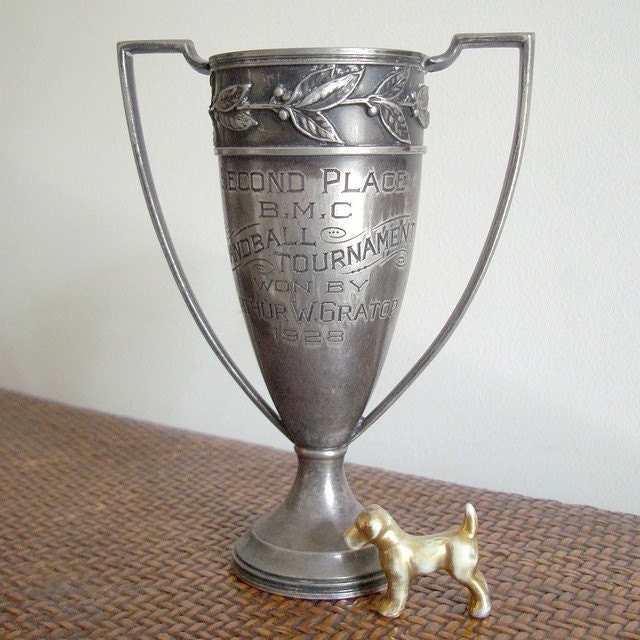 vintage  Cup CuriosityVintage silver Silver Trophy Vintage Handball by 1928 cup