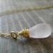 Graduation Gifts, Pink Jewelry Nostalgic Rose Quartz Pendant Gold Filled Necklace, Romantic Feminine Soft Jewelry,Gift For Her