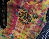 Tie Dye Paw Print Womens Tank
