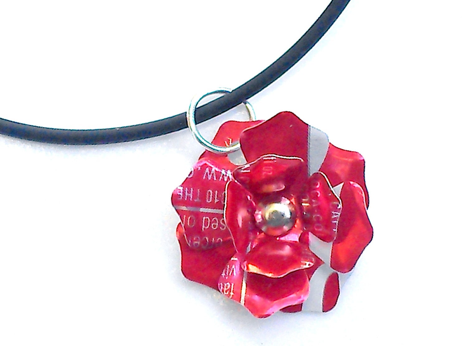 Teen Girl Jewelry Coca Cola Recycled Jewelry Tween Jewelry Rose Necklace - Teenage Girl Gift - Available on Chain - N045