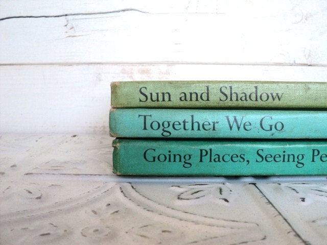 The Bookmark Reading Program Set of 3 Children's Readers Shades of Blue & Green Aqua, Teal, Sea Green