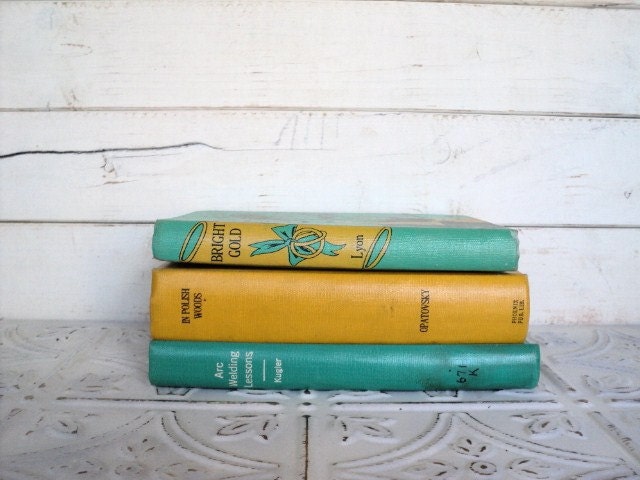 Reserved Teal & Mustard Books Instant Library Collection Decorative Books Photography Props Turquoise Books by the Foot Teal