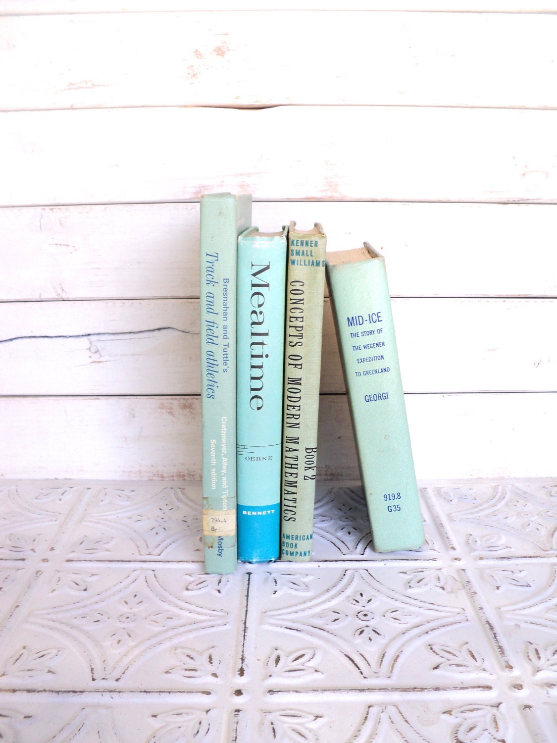 Reserved for Angela Pale Aqua Blue Instant Library Collection Decorative Books Photography Props Turquoise Books by the Foot