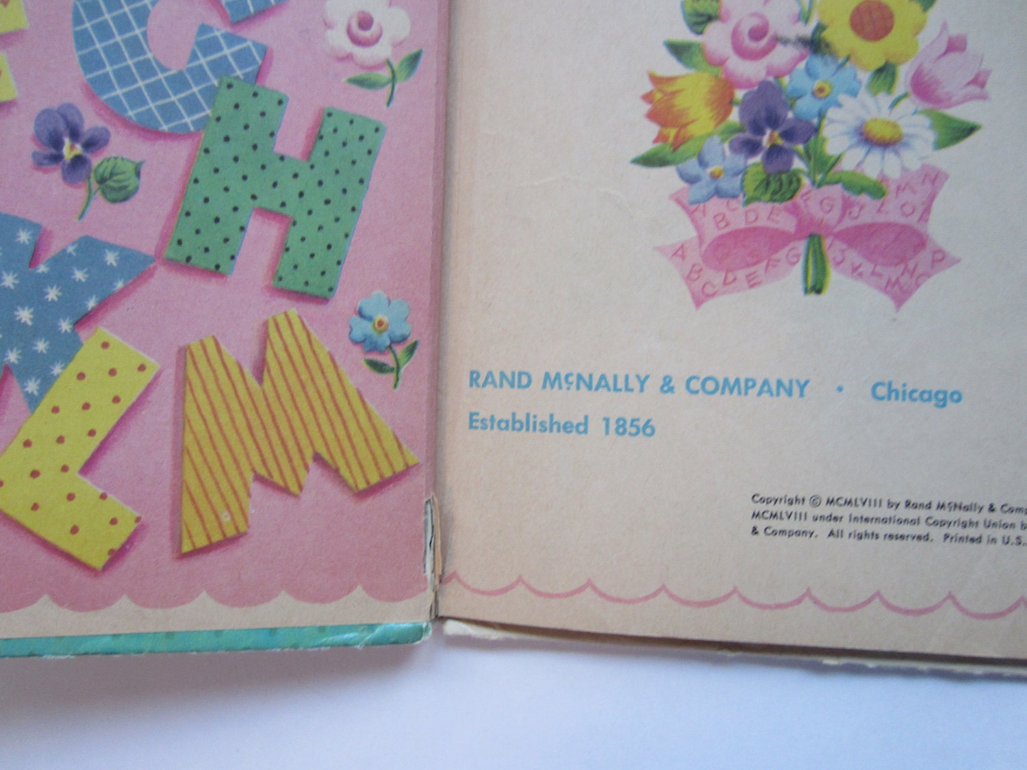 1950s Vintage Alphabet Book, ABC Book