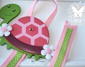 Pink Turtle Hair Bow Holder, Headband Holder,  and Clip Organizer. Turtle Bow Holder. Free Ship Promo