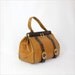 1960s two tone leather doctor style bag / hinged frame