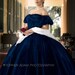 Scarlett O Hara Gone with the Wind Blue Velvet Portrait Gown Dress Costume Adult