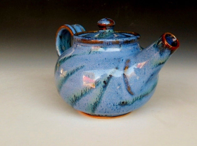 Personal Teapot Blue Glaze