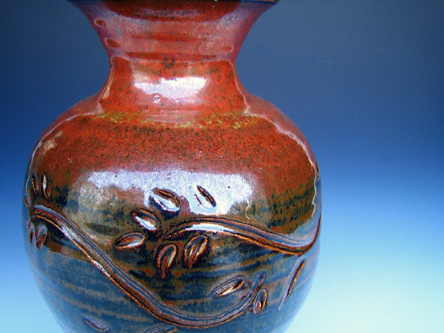 Flower Vase. Randy's Red Glaze