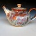 Personal Teapot Cream Amber Green Glaze
