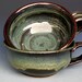 French Onion Soup Bowl Mug Green Glaze