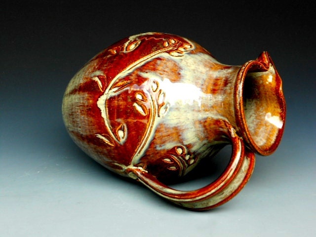Flower Vase Pitcher Honey Glaze