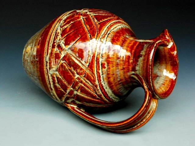Flower Vase Pitcher Honey Glaze