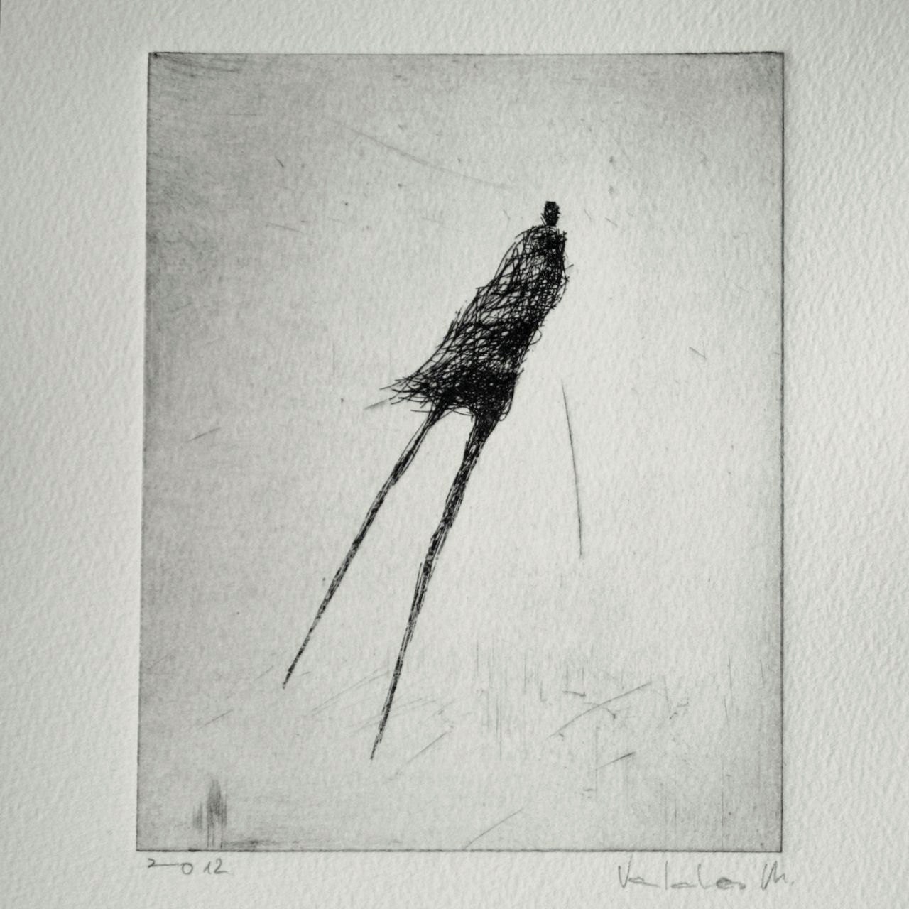 levitation. Original Etching