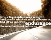 Scripture Art Print / Bible Verse / Hebrews 12:1  / 8x10