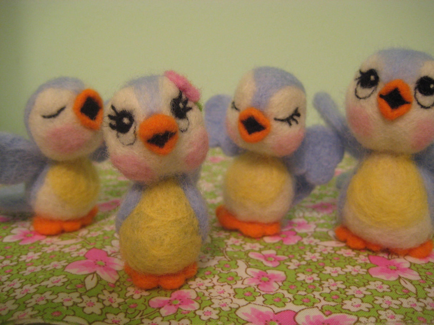 Needle felted Bluebird of Happiness