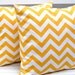 MEMORIAL DAY SALE Throw Pillows Chevron PIllows Pillow Cover White and Yellow Zig Zag 16 x 16 Inches Corn Yellow and White Zig Zag