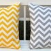 Decorative Throw PIllows Accent Pillows Cushion Covers Missoni Style Bright Yellow and Gray Chevron Pillow Covers 20 x 20 Inches