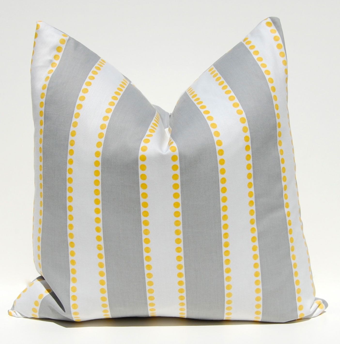 Decorative Throw Pillows Accent Pillows Gray and Yellow Stripe Twill Pillow Covers 20 x 20 Inches
