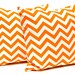 Orange Chevron Pillows Modern Thanksgiving Throw Pillow Covers Tangerine Chevron on Natural 20 x 20 Inches Cushion Covers