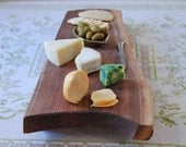 Handsome Serving Tray Walnut Cutting Board Rustic Footed Platte