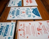 Romantic Rustic Barnyard Letterpress Wedding Invitation Custom Design