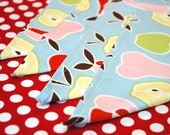 Cloth Napkins 9 inch Set of 4 Lunchbox Cocktail Child Toddler in Alexander Henry Apple and Pear Fabric