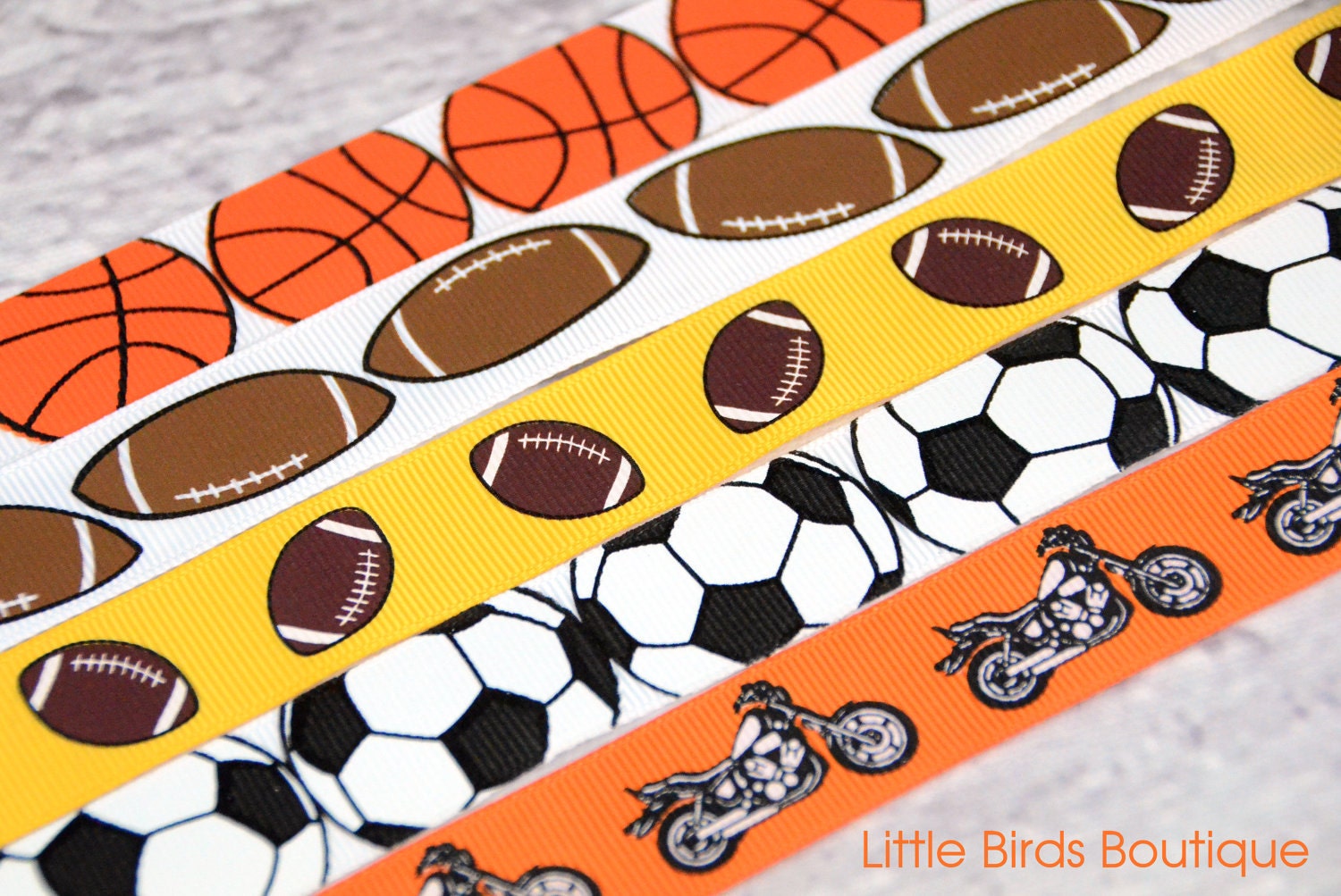 SALE Pacifier Clip Ribbon- YOU CHOOSE Basketball, Football, Soccer, Motorcycle
