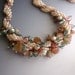 RESERVED FOR JUDY B. Twilight Garden Spiral Necklace Ivory, Copper, Aqua