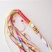 Valentine Fantasy Festival Wand  Red, Yellow, Orange Purple, Green Ribbons Beads
