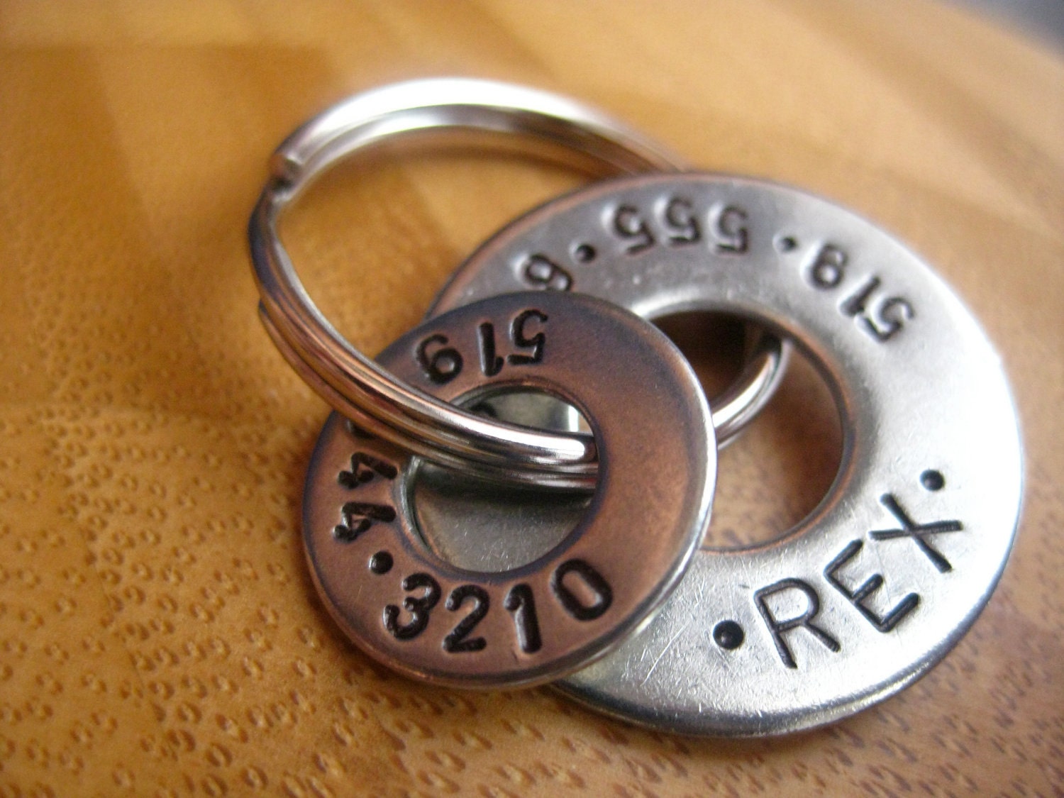 Custom Rugged Dog Tag - Name and Two Numbers - By Rawkette