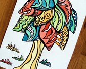 Kids art tree landscape