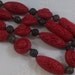 Sterling Silver and Carved Cinnabar Necklace