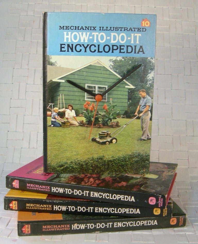 Book Clock w/How-To Lawn Care Cover