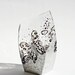 Center Piece Vase Candle Holder Hand Painted Silver Purple Butterfly Rustic