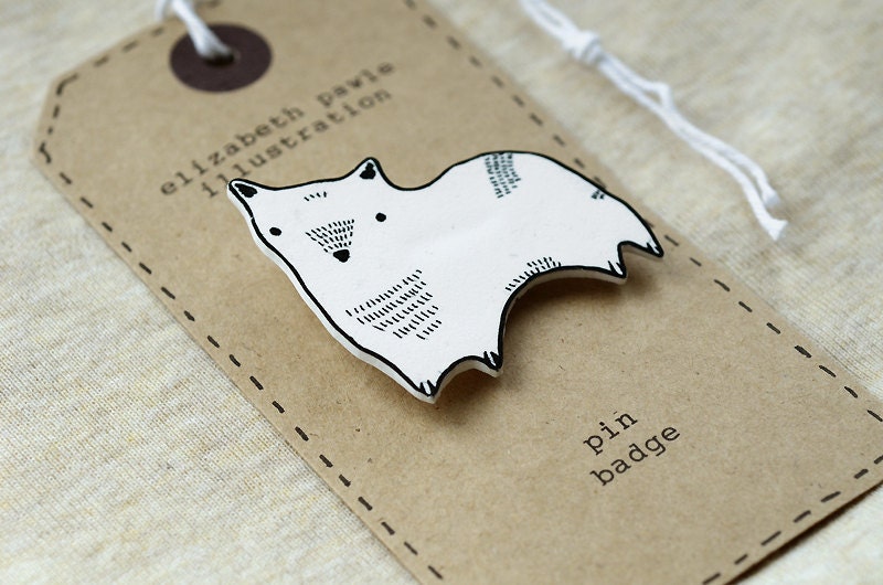 corgi brooch - by elizabeth pawle - modern design - hand drawn hand cut - black and white illustration pin badge